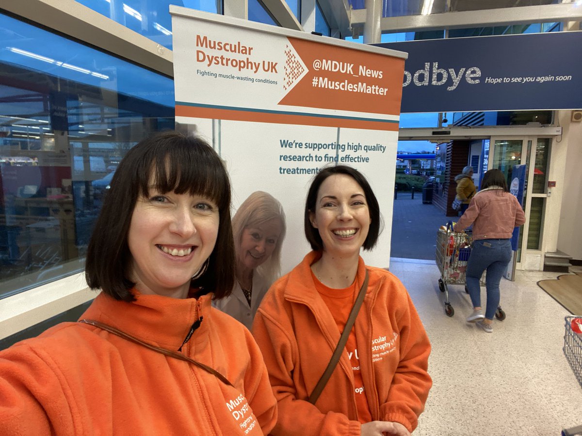 Busy collecting @Tesco Lisburn! Thanks everyone for your generosity. Sore feet but still smiling 😃#MusclesMatter #ThankYou @JulieH_MDUK @KylaHollywood @MDUK_News @MDnews_NI
