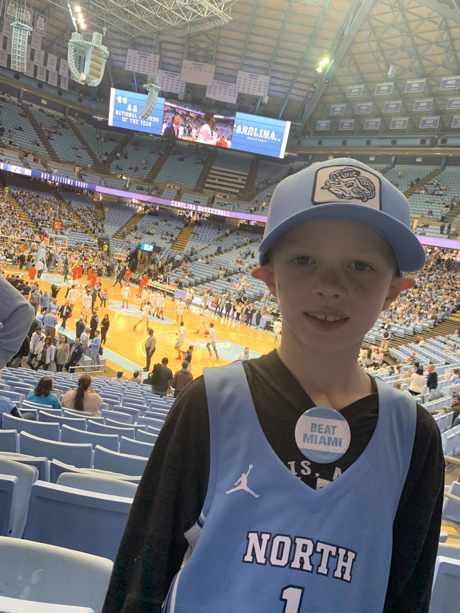 ksallday19's tweet photo. Carterβs first game!! Gonna watch Coach Williams π pass Coach Smith π . #GoHeels @UNC_Basketball #GDTBATH #BeatMiami #UNCBB https://t.co/jyGTQuiig4