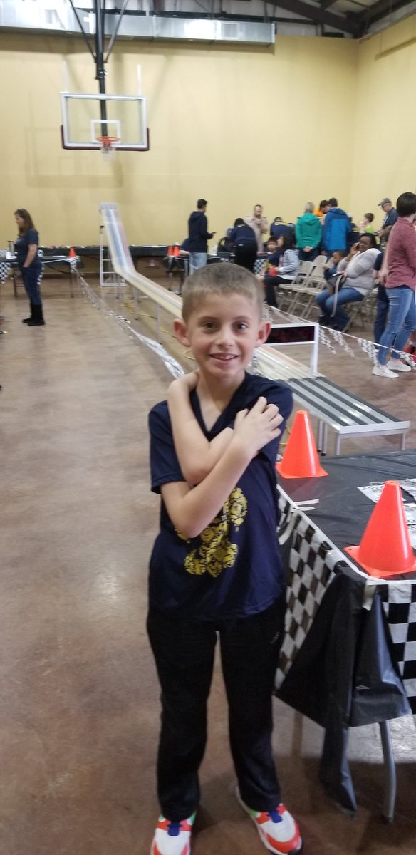 DMcgraner's tweet photo. Derby car racing with Colby and his Green Rumble Rider! #Mac5 @heidi_mcgraner https://t.co/WqdFGHXE06
