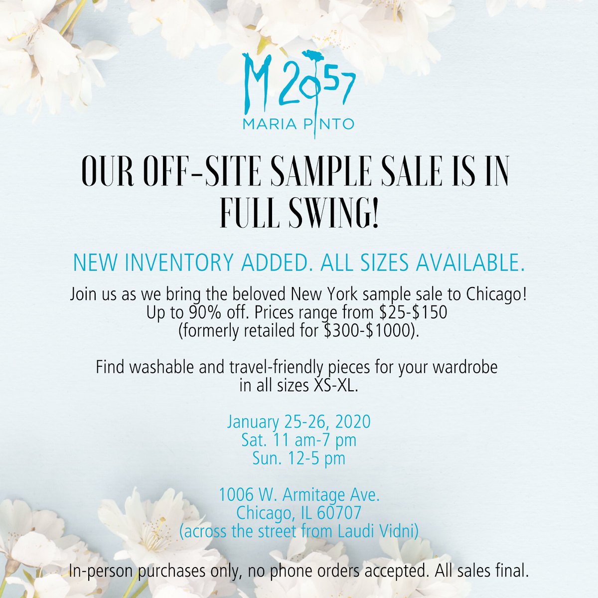 mariapinto's tweet image. We just added NEW styles to our off-site sample sale. Be sure to come by this weekend!