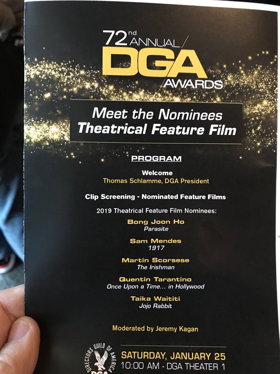 At the DGA for the “Meet the Nominees” event with the five DGA nominated features directors!