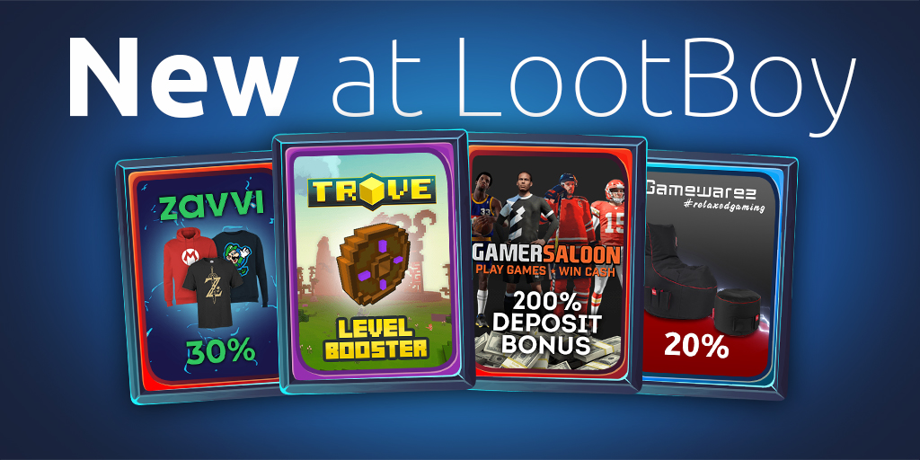 LootBoyApp's tweet photo. ✨New at LootBoy✨
There's a lot of new stuff you should definitely check out 💪
Included in ALL LootPacks:
👉 Fat discount at #Zavvi
👉 Level Booster for #TROVE
👉 Deposit bonus for #GamerSaloon
👉 Fat discount at #Gamewarez https://t.co/h2ZToav2wu