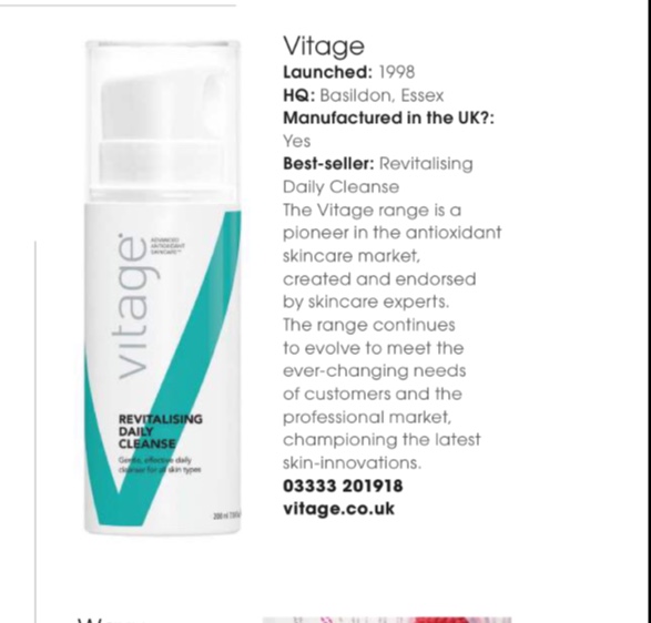 Have you seen Vitage featured in Professional Beauty Magazine in their 'Great British Beauty' article? 

#vitage #vitageskincare #Skinnovation #antioxidants #antioxidant #bestkeptsecret #secret #beautysecret #awardwinning #britishbrand  #pro_beauty01