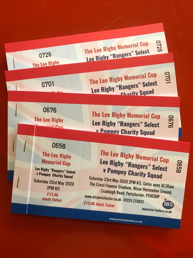 Blueheart 1872 π (@blueheart1872) on Twitter photo THE LEE RIGBY MEMORIAL CUP
If you are Interested in supporting this great event raising money for <a href="/leerigbyfdn/">Lee Rigby Foundation</a> on 23/5/20 at <a href="/AFCPortchester/">AFC Portchester</a> then you need to buy one of these now. Game falls on anniversary weekend of Lee's murder. Its busy.
Tickets at
afcportchester.co.uk/rangers-tickets THE LEE RIGBY MEMORIAL CUP
If you are Interested in supporting this great event raising money for <a href="/leerigbyfdn/">Lee Rigby Foundation</a> on 23/5/20 at <a href="/AFCPortchester/">AFC Portchester</a> then you need to buy one of these now. Game falls on anniversary weekend of Lee's murder. Its busy.
Tickets at
afcportchester.co.uk/rangers-tickets