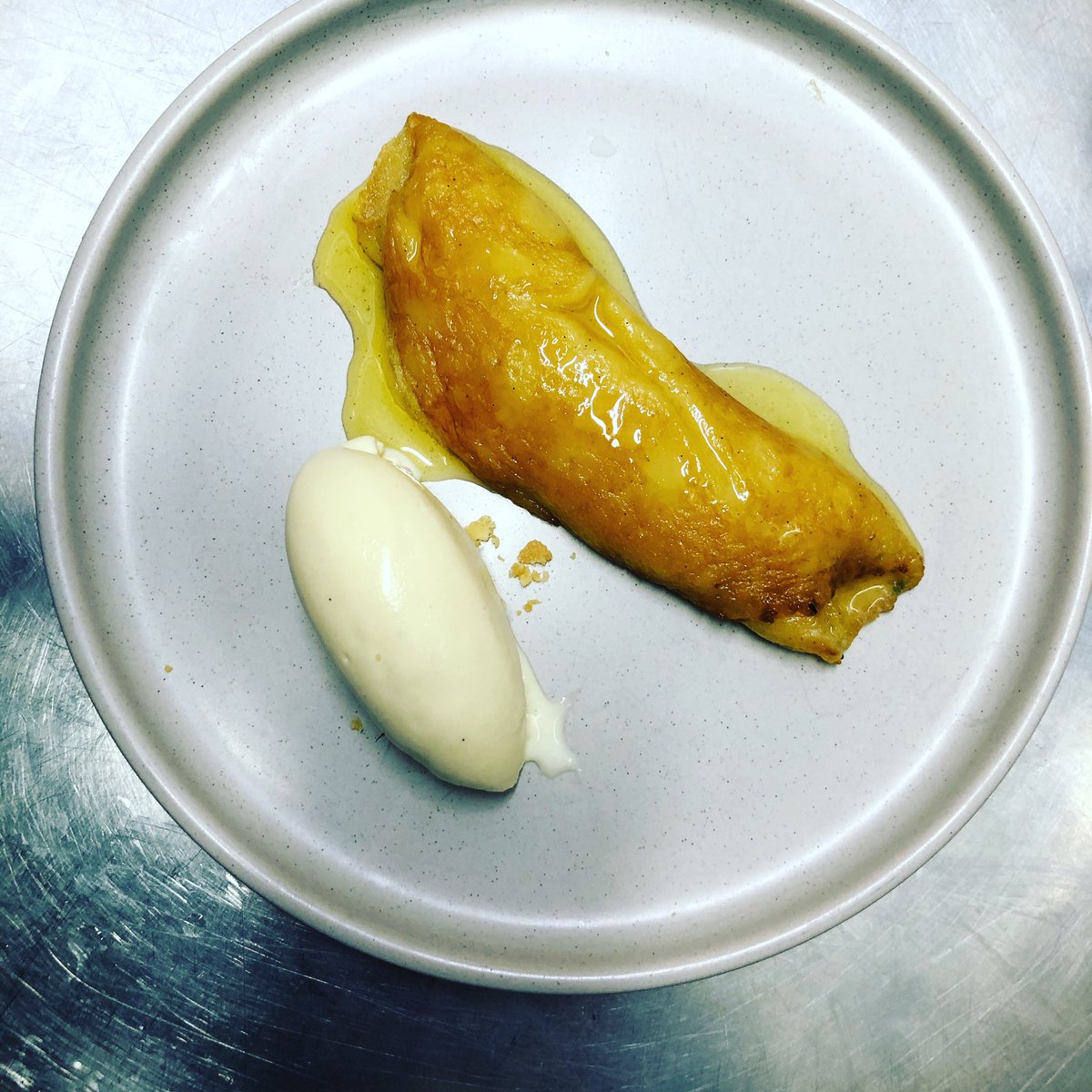 Vanilla and butterscotch omelette, work in progress. <a href="/TheVictoriaPark/">The Victoria Park</a>