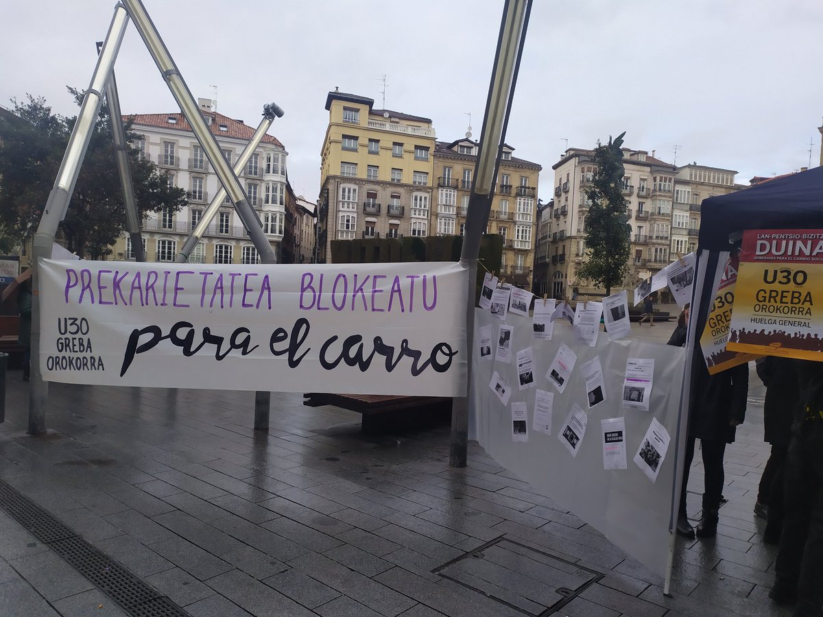 Gaur goizean prekarietatearen alde izkutuena atera dugu kalera... 
#U30GrebaOrokorra 
#paraelcarro