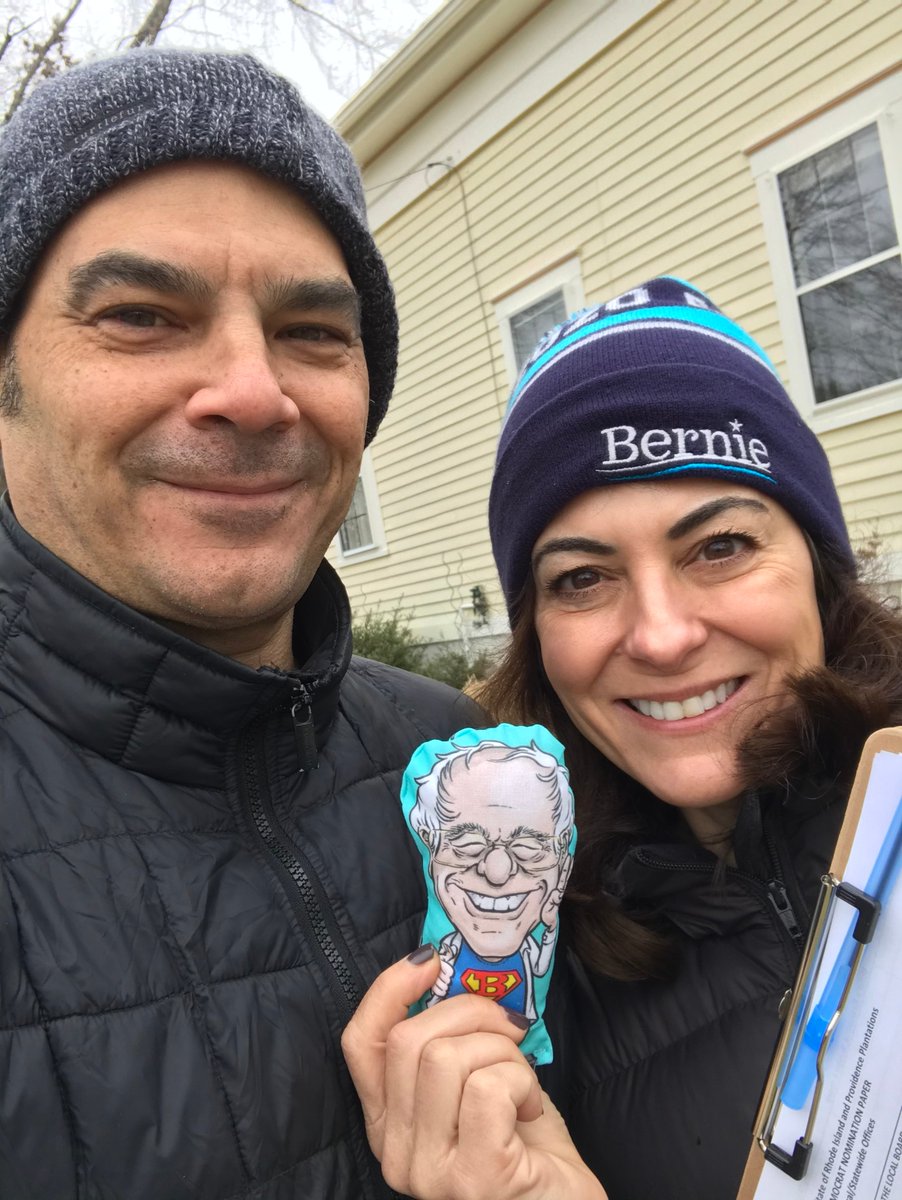 cspeca's tweet photo. Gathering signatures to get #BernieSanders on the ballot here in Rhode Island! #RI4Bernie #Bernie2020 #NotMeUs #stuffedbernie https://t.co/Lbc3MaARoP