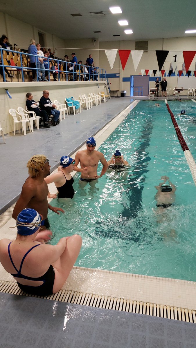 Meet Day! <a href="/taborswim/">Tabor College Swim team</a> prepping for the Barton Winter Classic in Great Bend, Kansas. #WingsUp