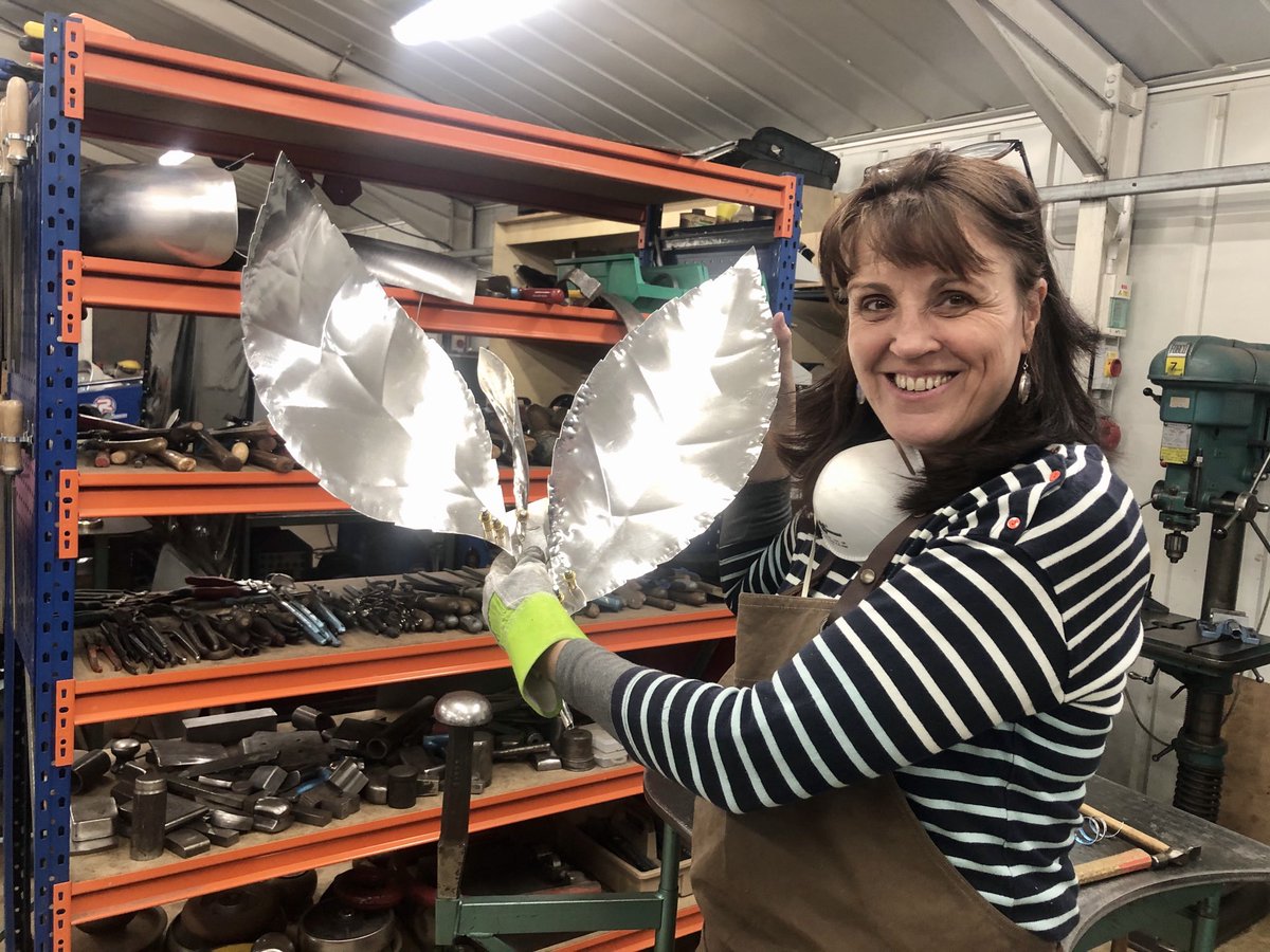 scotteafactory's tweet photo. Brilliant day at Contour Autocraft in Peterborough on a metal sculpture course creating two leaves and a bud for my friend Ronnies tea garden. Always wanted to do a bit of riveting and welding - What a fabulous 60th birthday gift! https://t.co/JmNQYDnAHg https://t.co/st1sUtvyYd