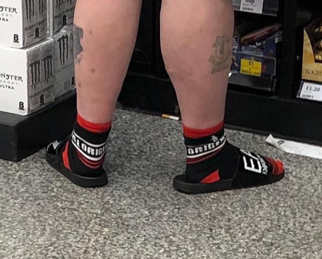Origi socks on this die hard blue 😂 #divockorigi #lfc