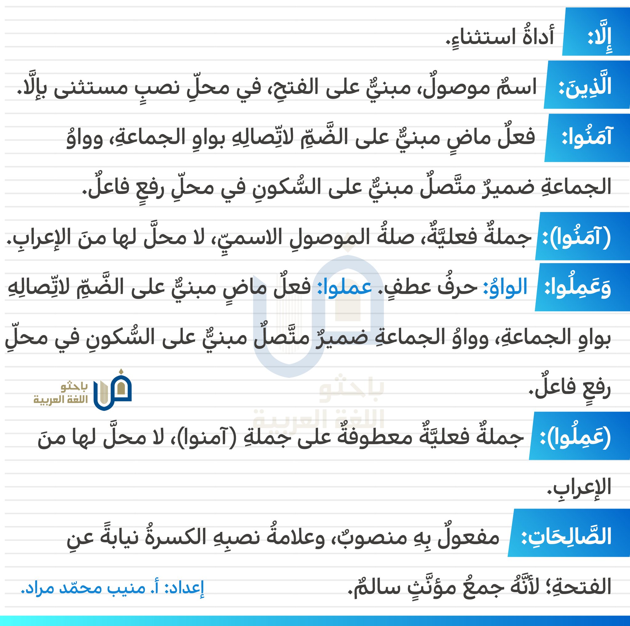 منيب محمد مراد Na Twitteru إعراب سورة العصر
