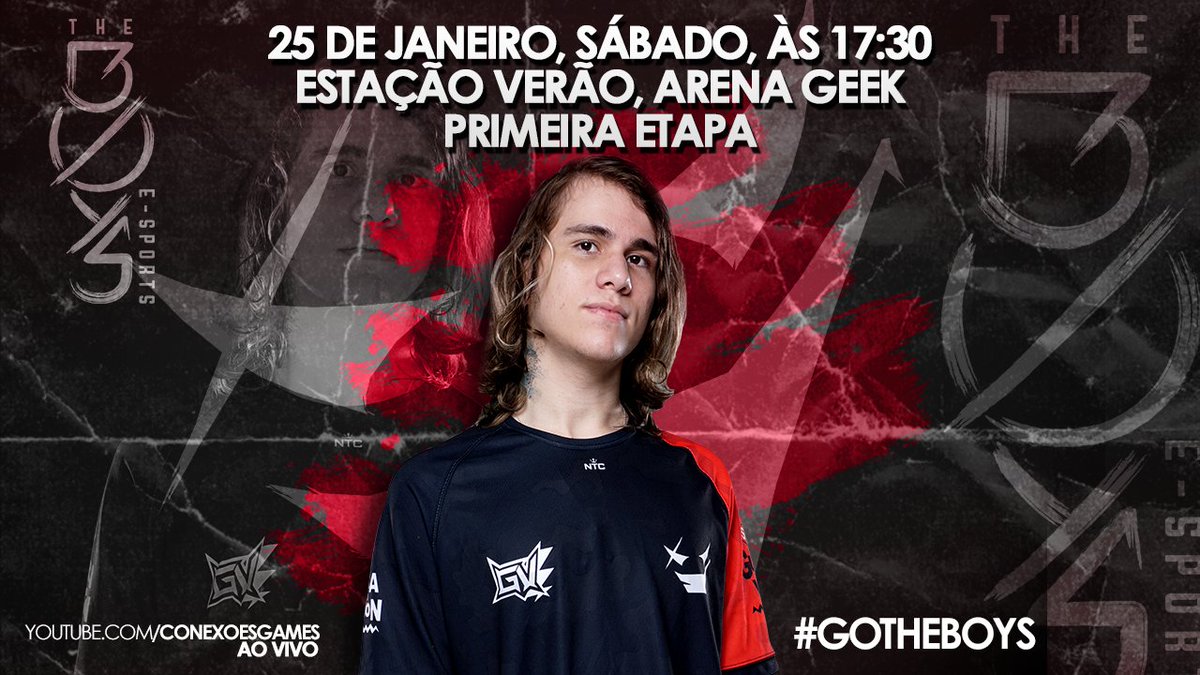 Hoje, dia 25 de Janeiro, o @pulgaboy_   estará jogando a primeira etapa do campeonato presencial da Conexões Games, ao lado do seu duo, então compareçam às lives para torcer e #GOTHEBOYS