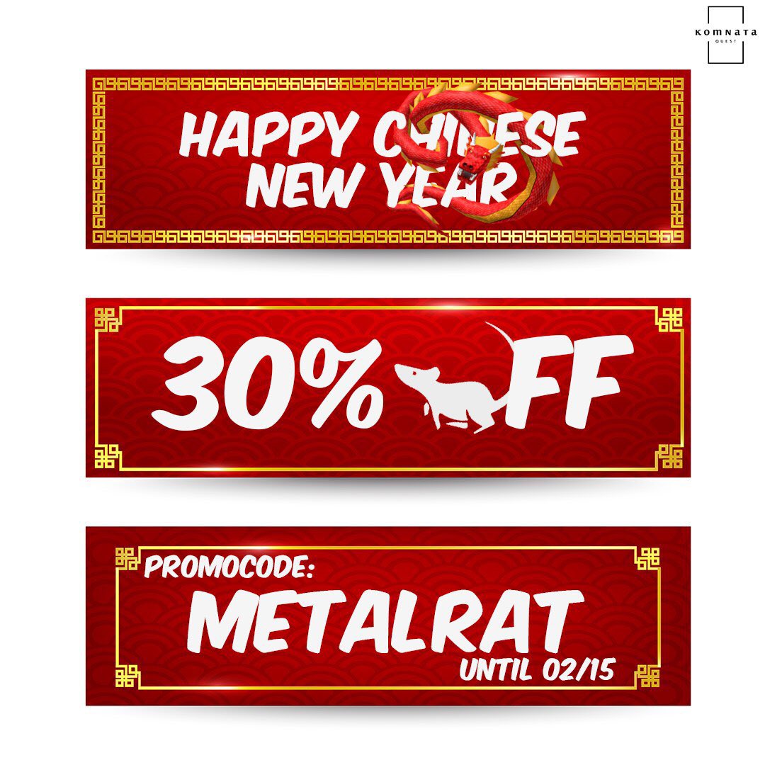 #HappyChineseNewYear Use promo METALRAT for 30% off until 02/15
See u ❤️
Book now: komnataquest.com/newyork/