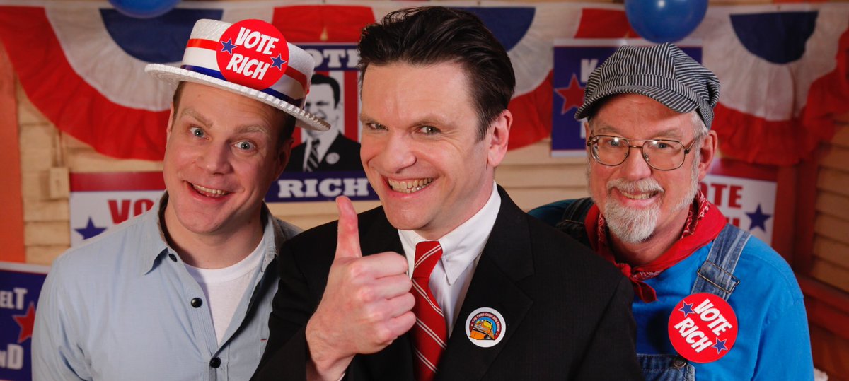 We vote for you to tune in SUNDAY for a 3-hour block of <a href="/ChooChooBobShow/">Choo Choo Bob Show</a> on @qubo! The fun starts at 11AM EST. Don’t forget to Vote Rich!