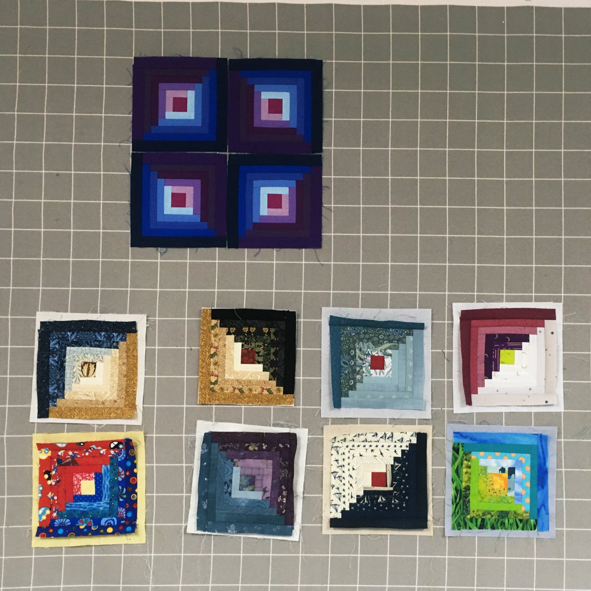 heatherfirby's tweet photo. So nice to be reunited with Block of the Month, my monthly quilting therapy 🌞 My 2020 theme is #inspiredbynature 🌳

#logcabins #blockofthemonth #meaningfuloccupations #exetersewing https://t.co/zTMngdpZ98