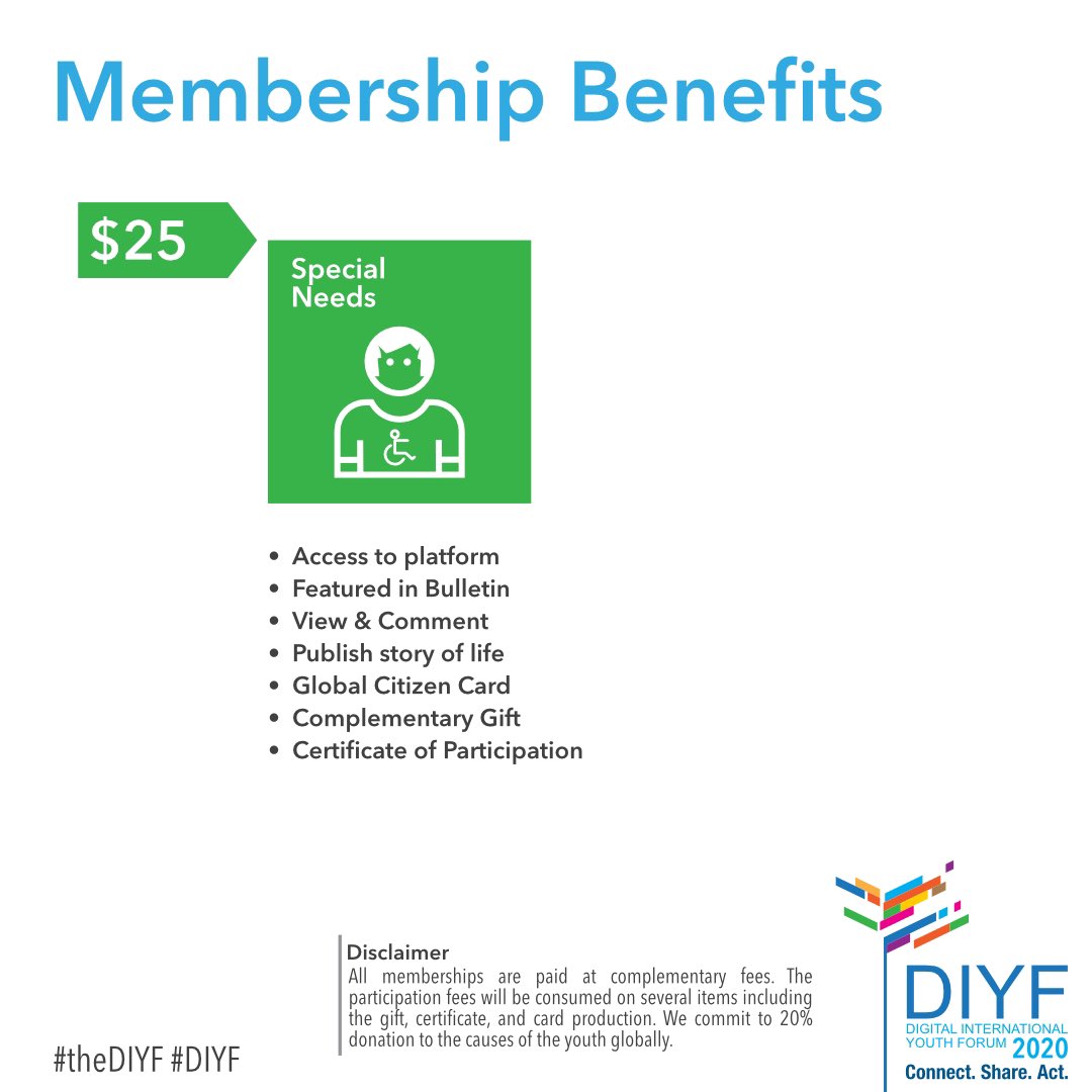 al_maimani_a's tweet image. بالنسبة للشباب، ما هي الخيارات المتاحة؟
١. مشارك شبابي
٢. ذوي الاحتياجات الخاصة
٣. المرأة الممكنة
٤. رائد العمل الناشئ 
٥. الطلاب (رسوم مخفضة)

#thediyf #diyf