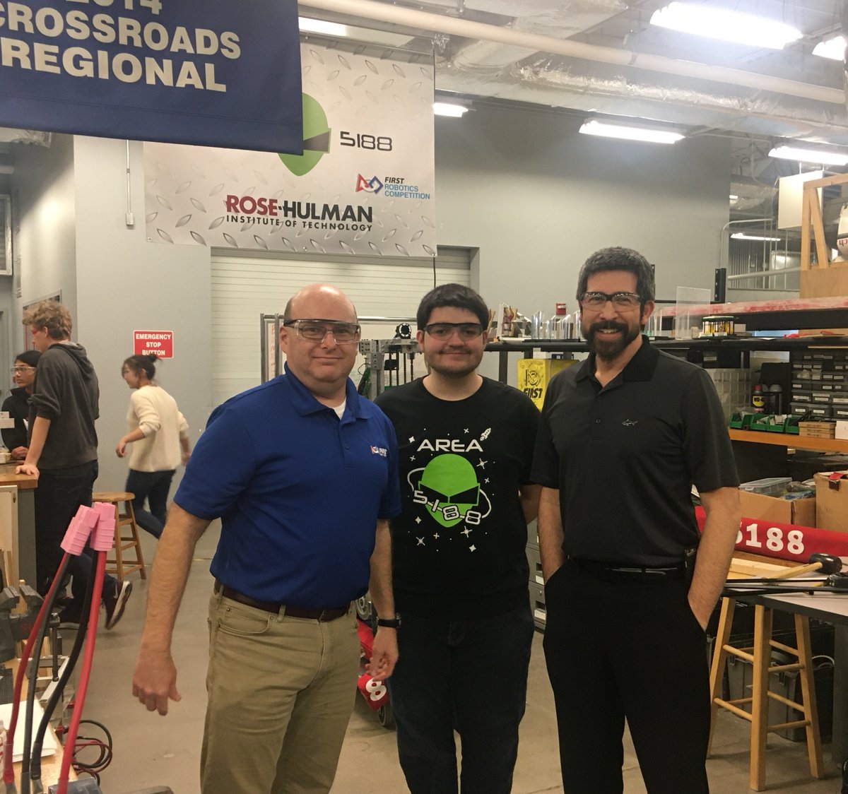 RoseHulmanBIC's tweet photo. Good visit with Chris from @FIRSTINRobotics tonight - thanks for spending the evening with @area5188 and meeting so many students. @RoseHulman #Innovation https://t.co/qBCUZLlZrz