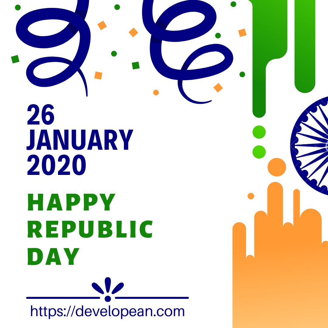 developean's tweet image. #happyrepublicday 
Our nation is the greatest in the world, but let us strive to make it even better. Happy Republic Day 2020! from #developean.