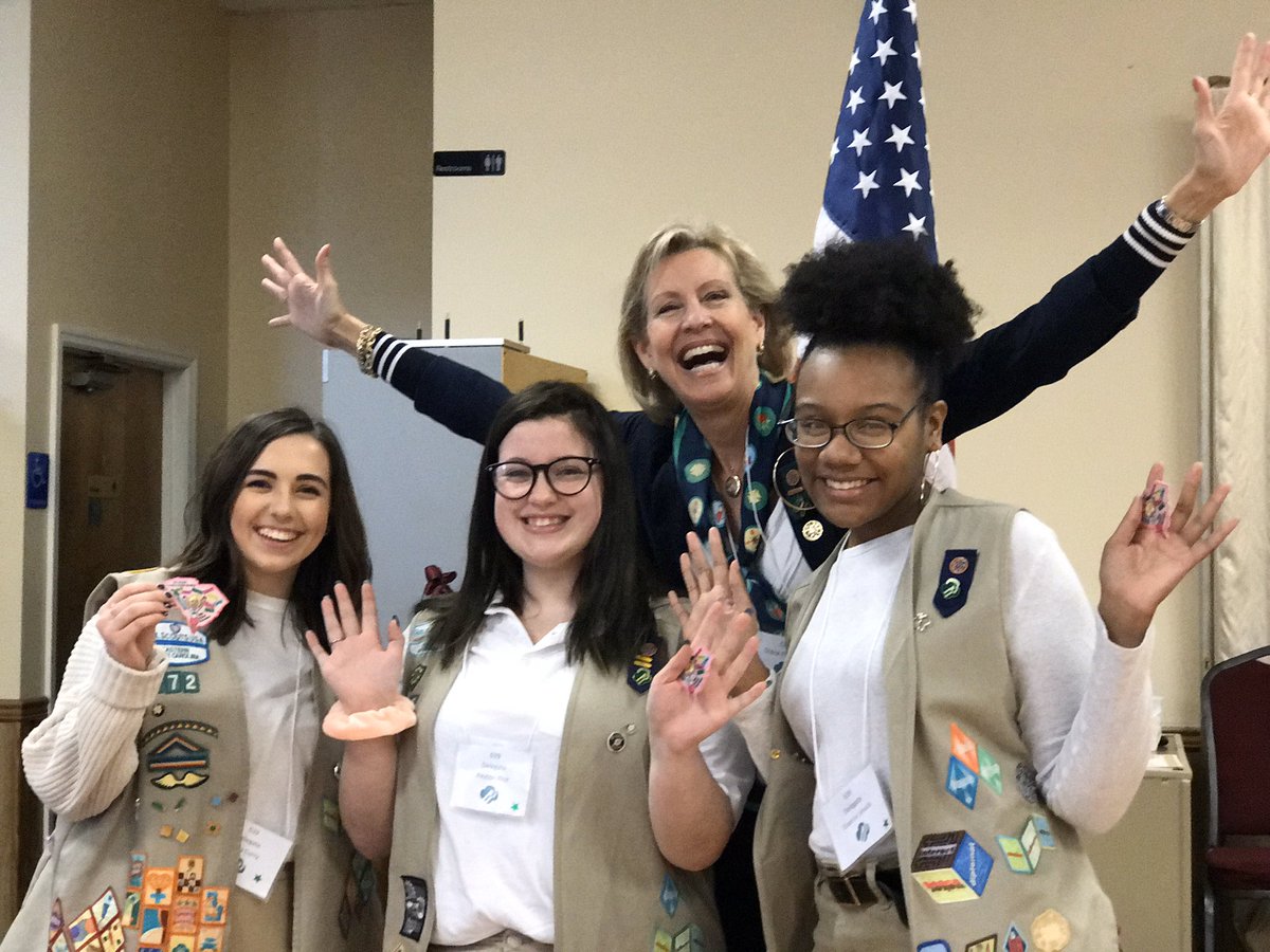 What is The CEO Jazz Hands patch and Girl Scouts doing Jazz Hands with CEO Diane Flanagan?