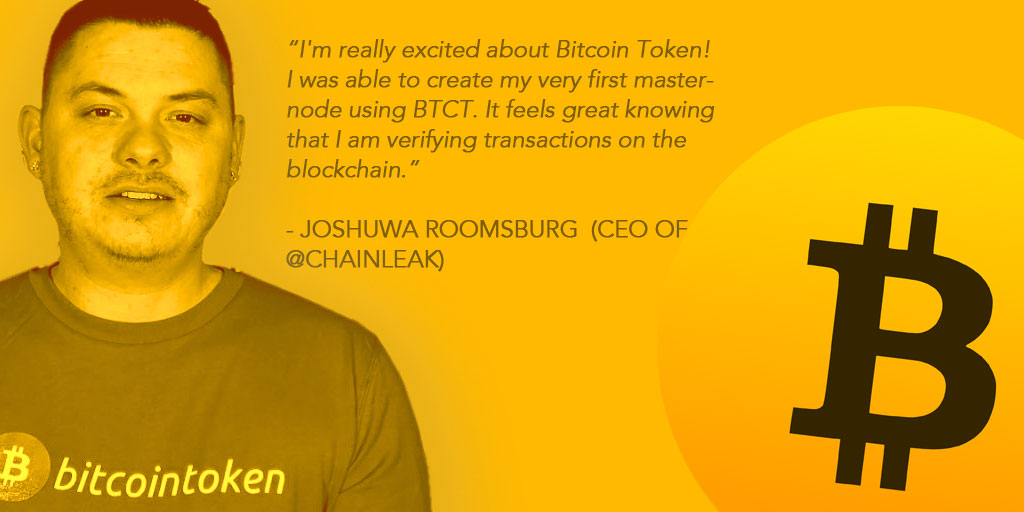 Joshuwa Roomsburg <a href="/joshuwa/"></a> founder of  ChainLink said: "I'm really excited about Bitcoin Token!"
Learn more at: bitcointoken.pw

#bitcointoken #bitcoin #bitcoinnews #bitcoinfork #blockchain #cryptocurrency #cryptonews #Crypto #cryptocurrencies #CryptoTwitter
