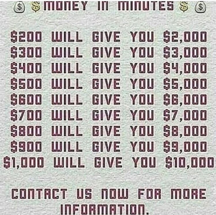 wanczyk_m's tweet photo. 🌟!!!!WIN!!!!WIN!!!!WIN🌟
Get your money flipped today and earn a lot more than you have expected all you have to do is DM me now to claim your winnings for this week. https://t.co/VEck9Y6iYv