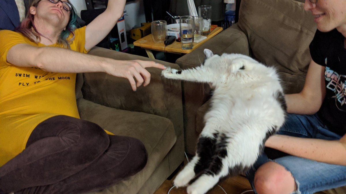 Me holding my cat upside down for a funny picture.