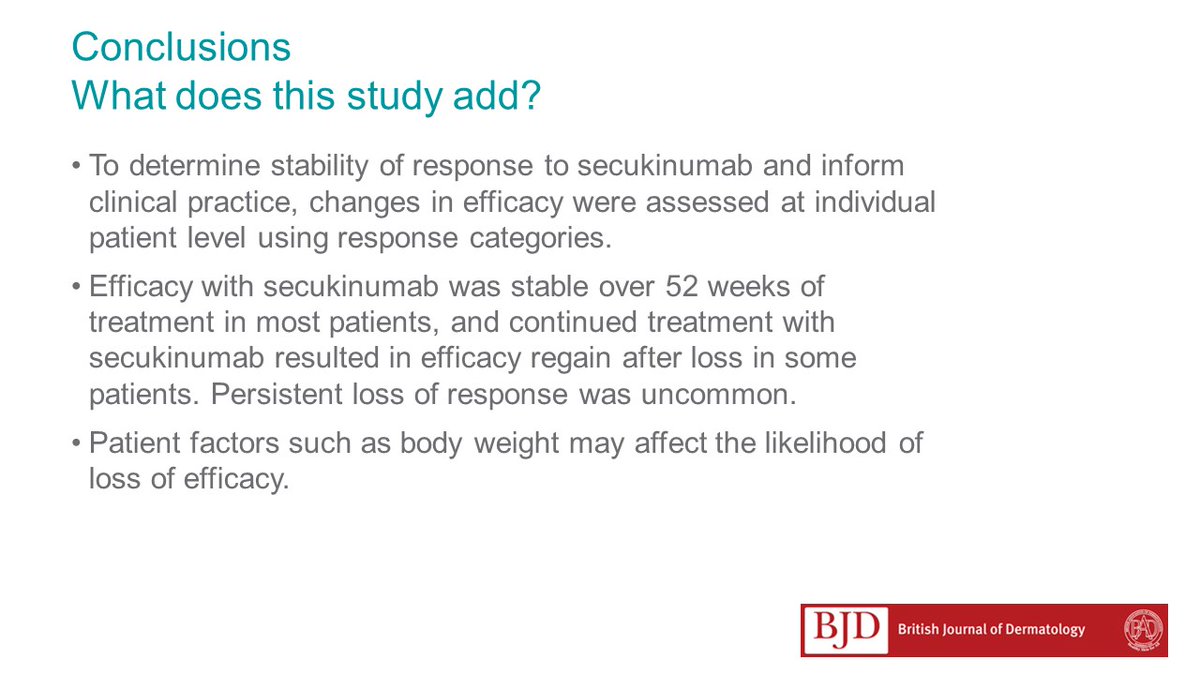 BrJDermatol's tweet photo. Learn about the efficacy of the licensed #biologic therapy, #secukinumab, in the treatment of #psoriasis in BJD’s free to use #JournalClubSlides: https://t.co/YqLMraw3Cy https://t.co/eR8NuPXLKL