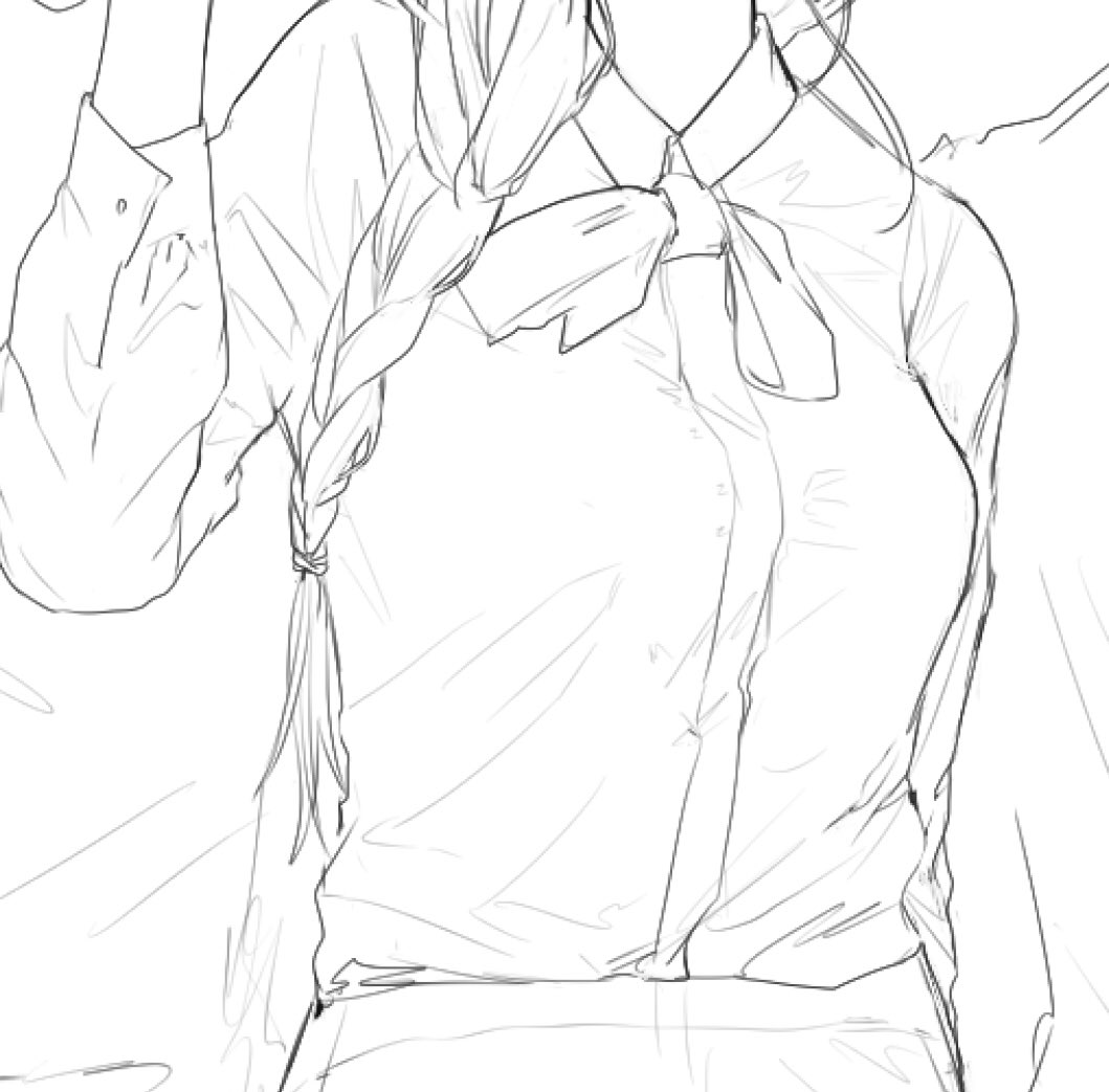 男女問わずのスーツフェチなのでしっかり描き直してる 