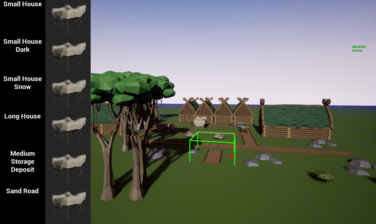 _Groshh_'s tweet photo. A little village building / resource mangamenet game I've been working on for a few weeks. Got dynamic roads using bitmasks. Grid system for placing various building sizes. Little AI villagers who collect various resources. AI reaction to Day/Night cycle. #screenshotsaturday https://t.co/g6u8XUcUzo