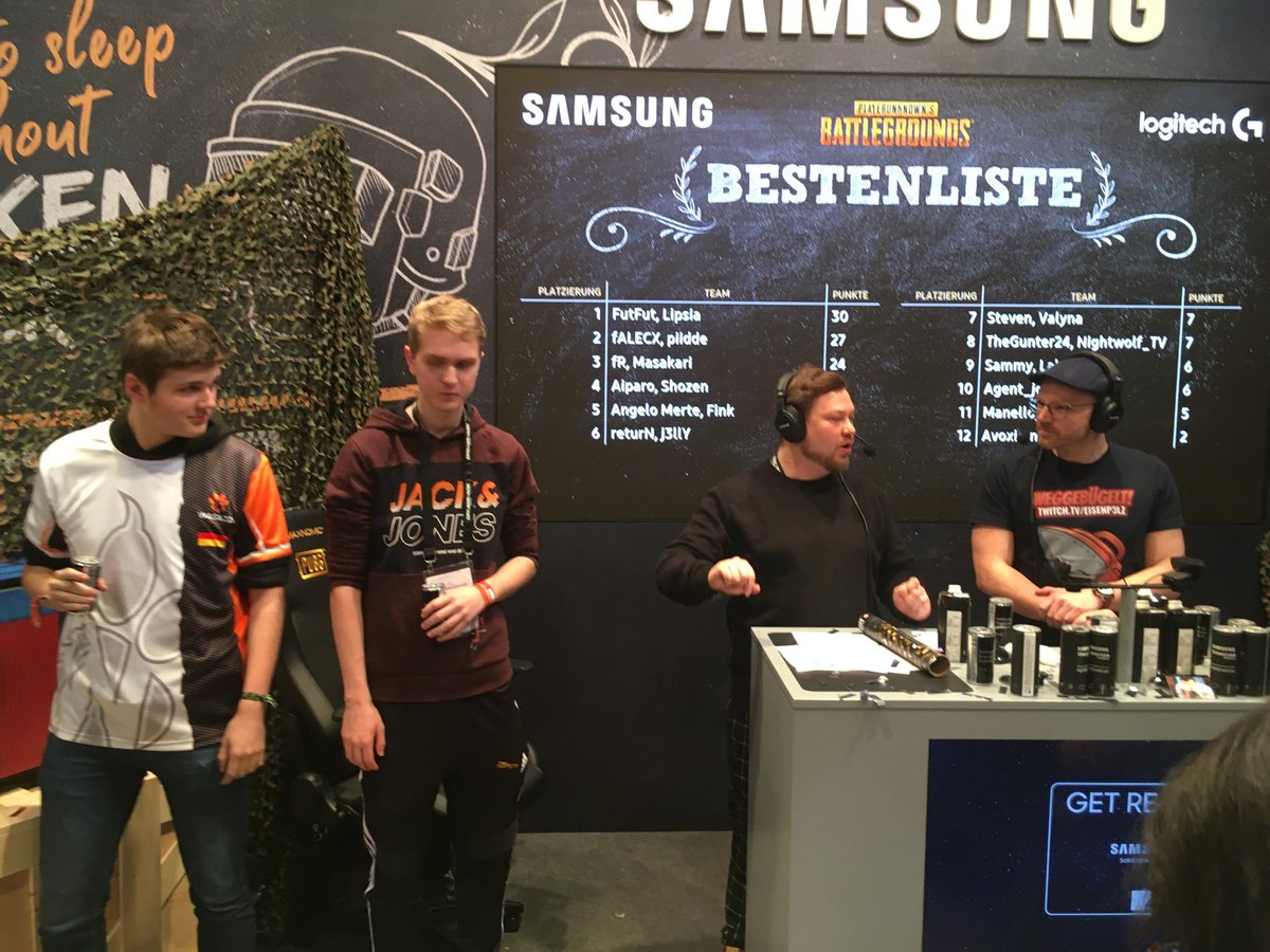 RaiseYskillz's tweet photo. Auflösung! Beide Teams in d3n Top 3!!! Lipsia hat das Ding geholt. Masa und Pascal land3n knapp hinter dem Pro Gamer Team mit @fALECX und @piiddeTV.
Super Leistung, super Event! Danke @PUBG_DE & @SamsungDE!
#pubg
#dreamhackde https://t.co/ThEVBmlrO1