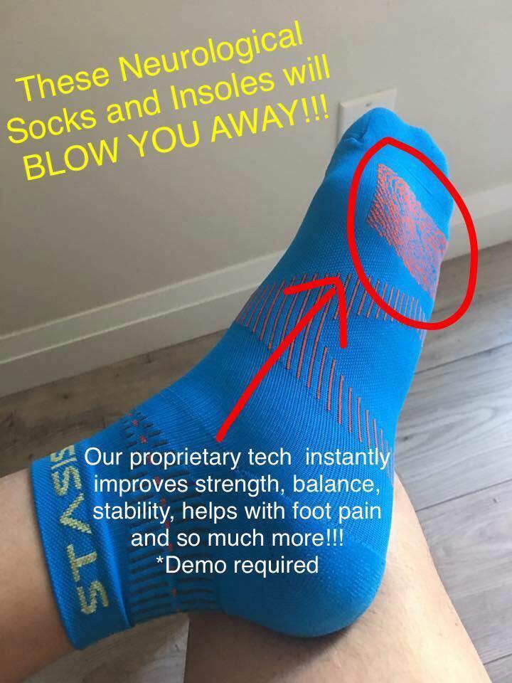 CastleInternet's tweet image. SUPER EXCITED TO ANNOUNCE THIS!!!
I'm looking for 10 people who want to try these amazing Neurological Socks, Insoles or patches. Instantly feel the increased balance, strength, stability and range of motion. Message me with the numbers that apply to you, and then let's talk.
