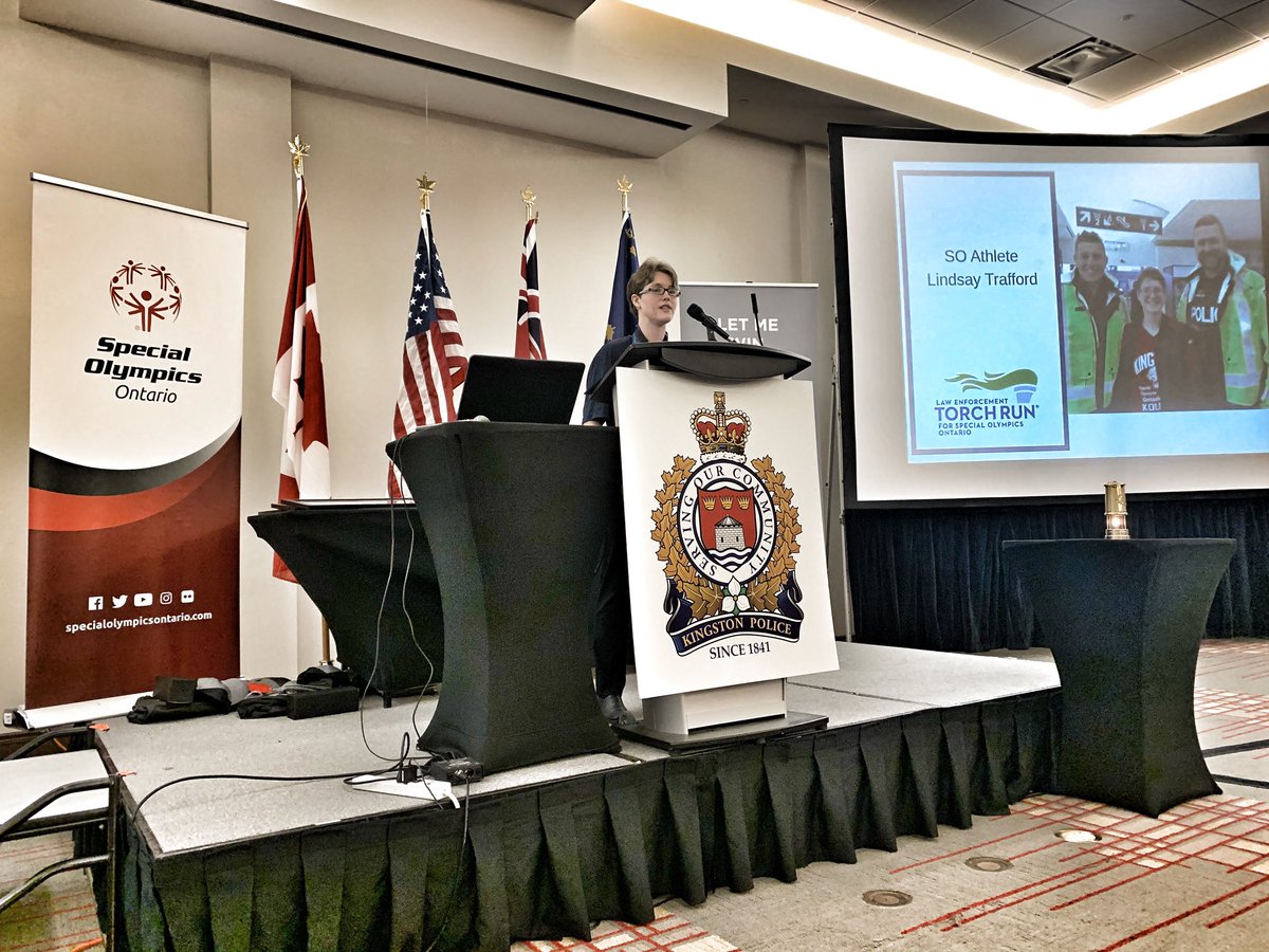 BarriePolice's tweet photo. Lindsay Trafford, a Special Olympian from Kingston, spoke about how Special Olympics has changed her life, and influenced her career goal of working with athletes in @SOOntario! #LETR2020 https://t.co/KuZXX6Z9LI
