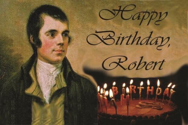 Today is the birthday of poet Robert Burns, the author of many Scots poems. Celebrate with a reading of his poetry and perhaps a toast to the Haggis.