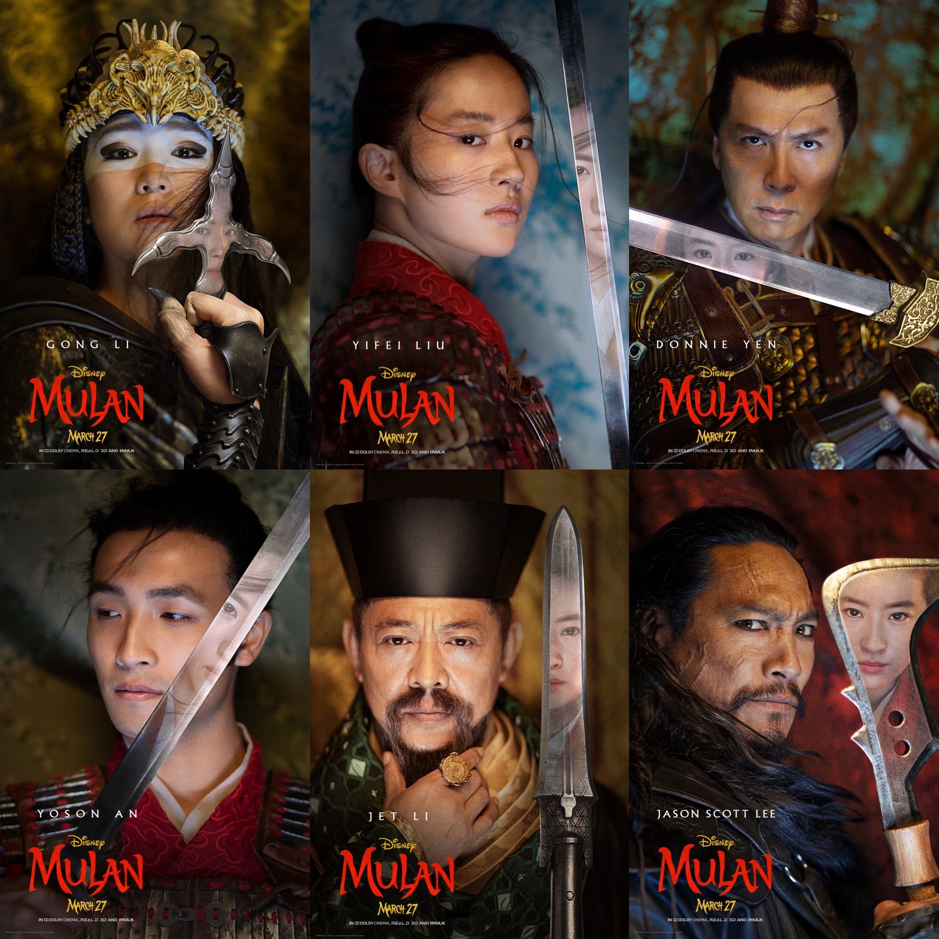 Rotten Tomatoes On Twitter New Character Artwork For Disney S Mulan Featuring Yifei Liu Donnie Yen Jason Scott Lee Yoson An Gong Li And Jet Li Https T Co Strinfbl5d