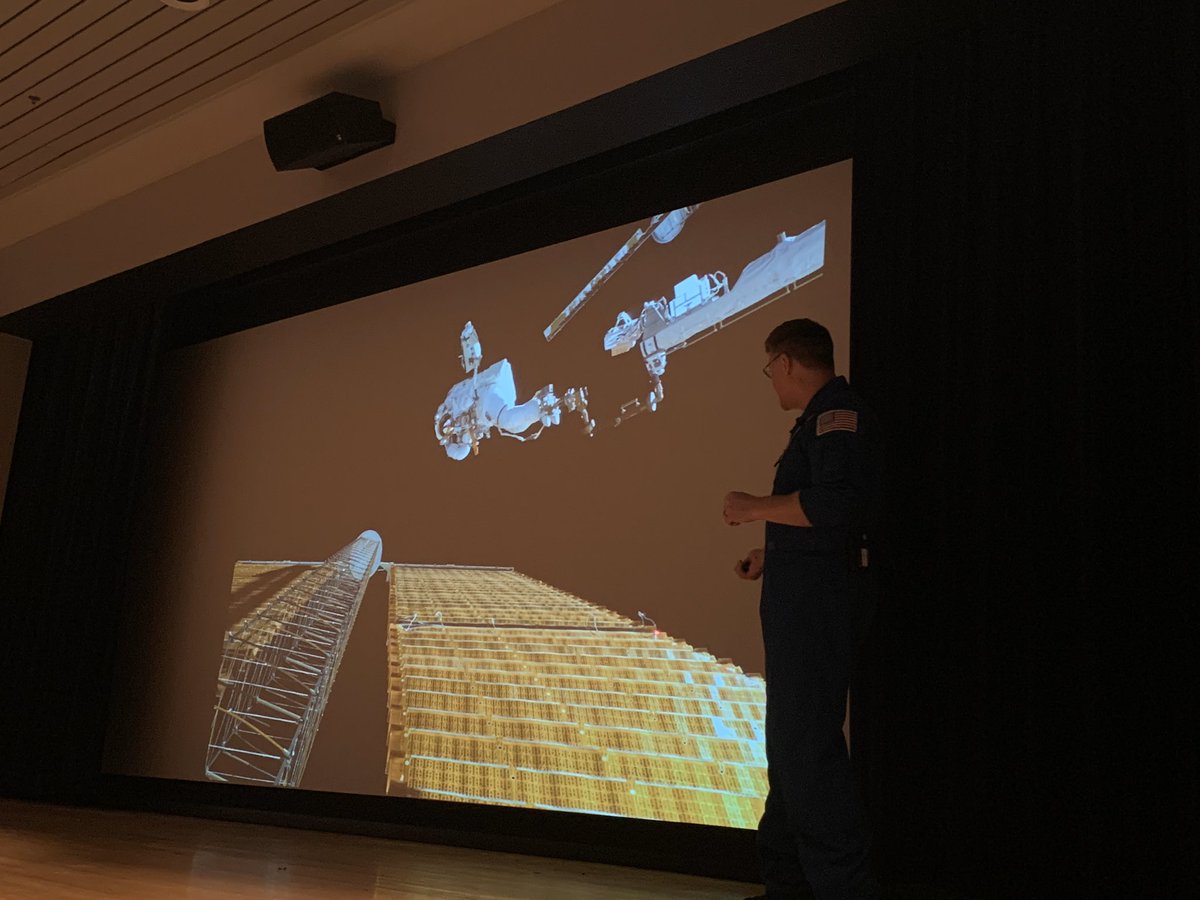 The solar panels on the ship with Wheels in-suit floating above.