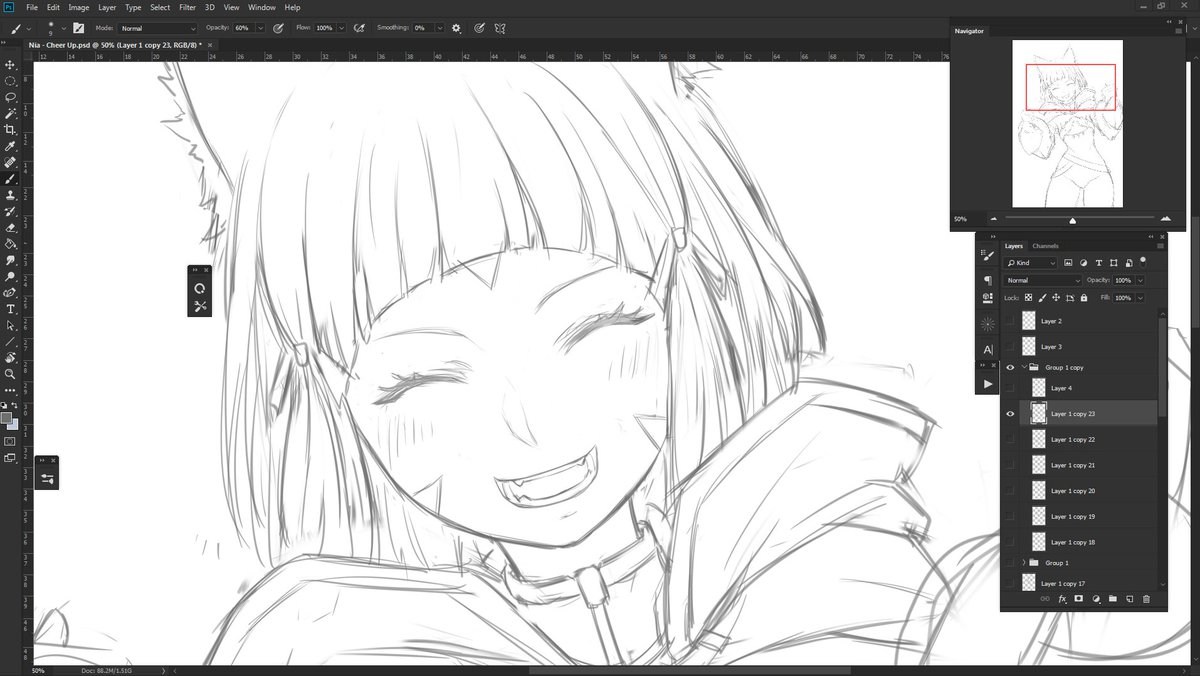 Thank you guys for being concern(๑˃́ꇴ˂̀๑).
Here's a sneak peek of the new work-in-progress artwork of Nia from Xenoblade Chronicles 2. I was not able to replicate the Nia artwork I lose prior to this, but I'm very happy w/ how it is turning out (๑'ㅂ`๑) 