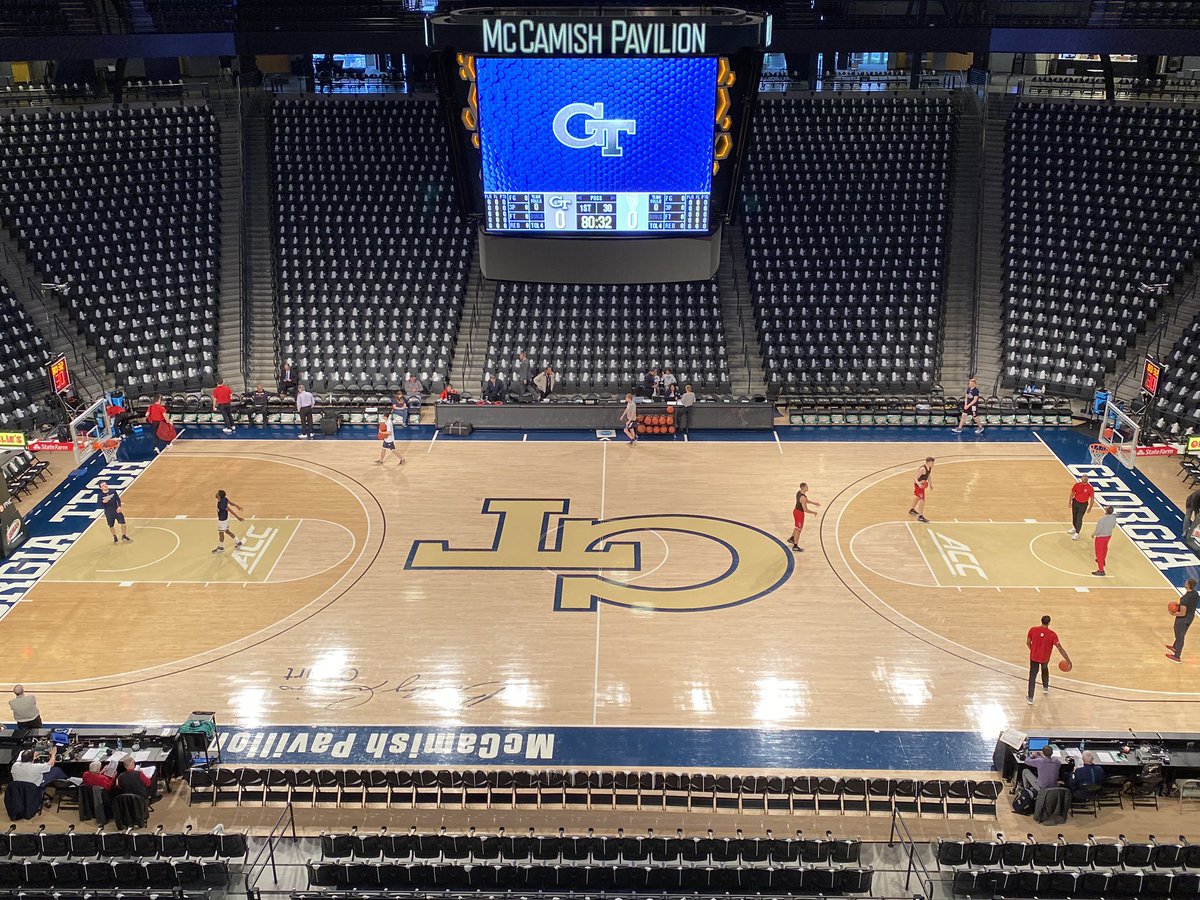 GTAthletics's tweet photo. McCamish is ready for a #GTWhiteout with a couple thousand shakers 🙌

Doors open at 3pm. Tip vs NC State at 4pm. 

#BuiltDifferent /// #TogetherWeSwarm https://t.co/KyzvrnhZQ8