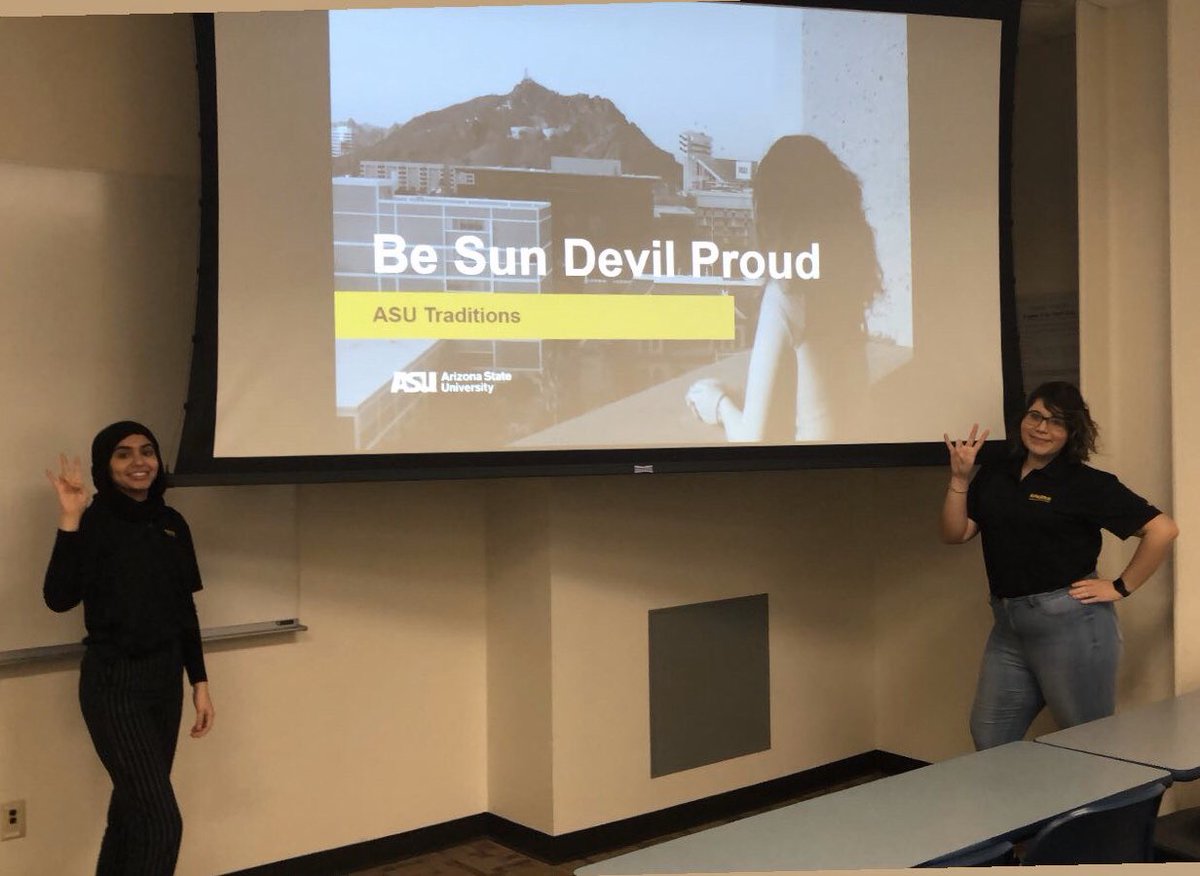SPARKSatASU's tweet photo. SPARKS had an amazing event at FSDF Day at the Polytechnic campus today where Marlene and Zaina got to share some of ASU’s traditions! #SPARKS #ASU #FSDF #POLYTECHNIC https://t.co/zysgoD9Kbg