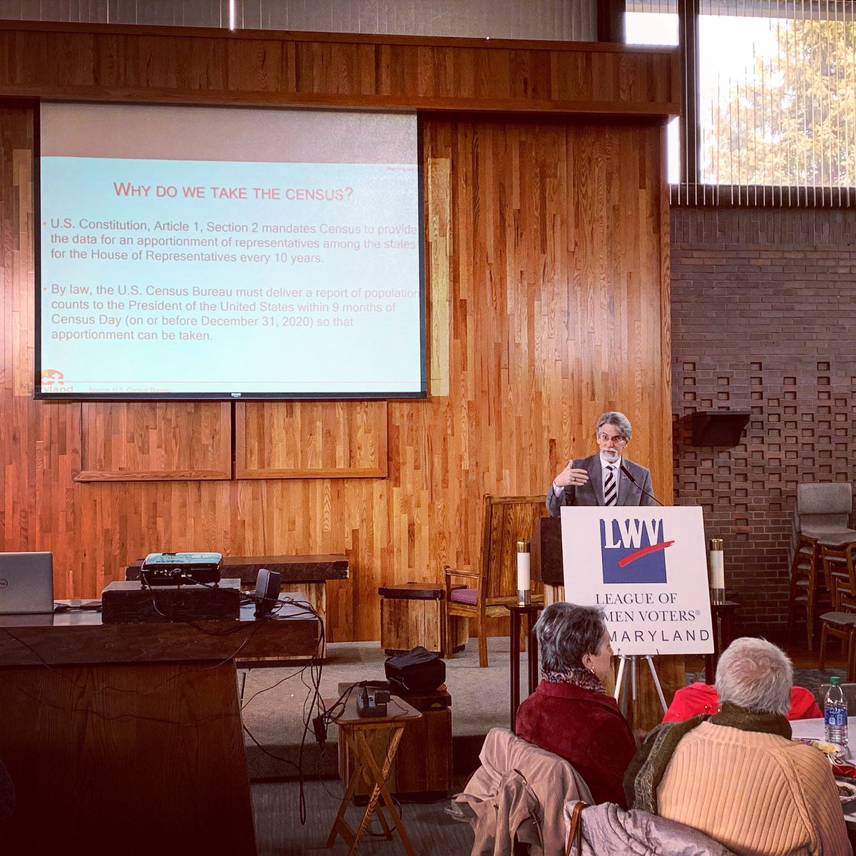 LWVMD's tweet photo. A big thanks to Sec. McCord of @MdDPlanning & member of Marylandβs Complete Count Commission @MDCensus2020 for sharing #Census info with us today & teaching us all about the power in being counted. A full count provides access to the resources we need! #becounted #fillouttheform https://t.co/7QbQxCxt1Y