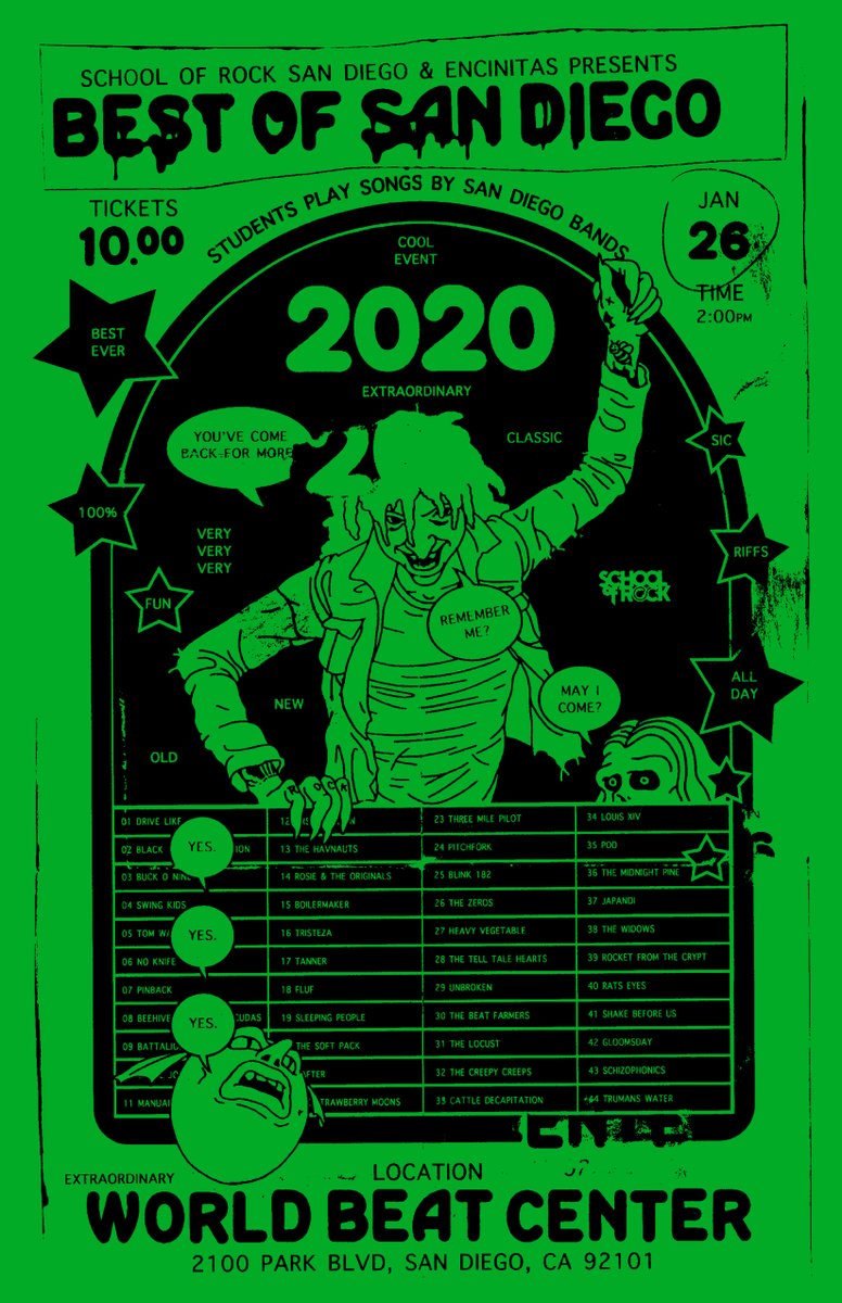 We have some incredible shows this weekend! Today is Best of the 80s at 2pm and Tribute to Pearl Jam at 3:30pm. Sunday is Best of San Diego at 2pm. All at WorldBeat Cultural Center! See you there!
