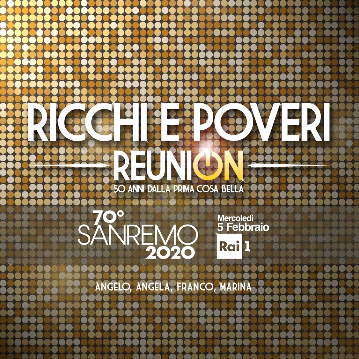 iricchiepoveri's tweet photo. 70° edizione del Festival della Canzone Italiana. Angelo, Angela, Franco e Marina insieme in un’avventura artistica unica e irripetibile realizzata da Danilo Mancuso.
#RicchiePoveri #Reunion #Sanremo2020 #Rai1 @SanremoRai @RaiUno @DMProduzioni https://t.co/e8oORZG4yj