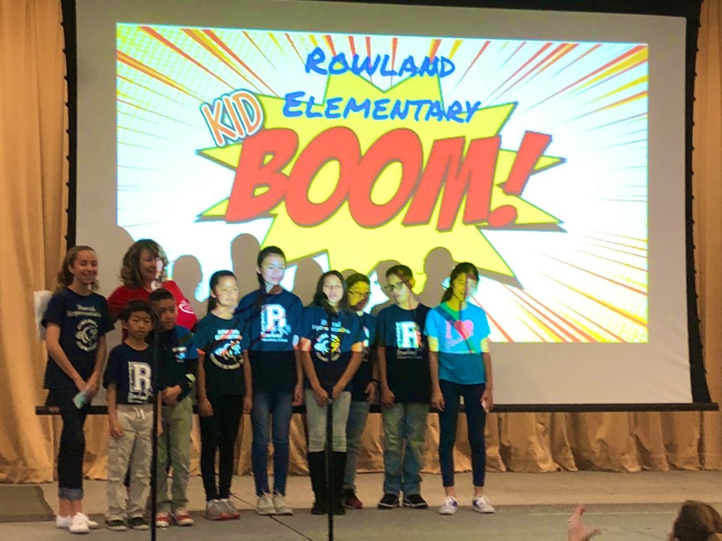 RascalPride's tweet photo. THIS TEAM! 🔥💥 🔥💥
💕💕💕💕
Our kids and teacher rocking the house with another fantastic
#KidBOOM 💥
#StudentVoice 🦝 🐾
#WeAreRUSD @RowlandSchools #RUSDShowCase #RascalsRock https://t.co/mkaYHxQXWc