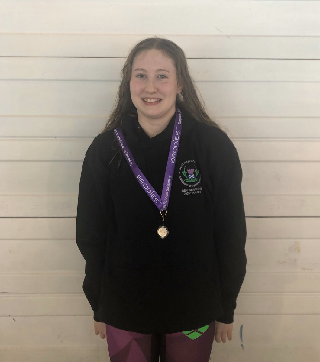 ren96swim's tweet photo. She’s only gone and got another one!!! Fantastic swim to take the bronze in the 200m fly. Well done Lauren you’ve done @EastwoodHighERC and @ren96swim proud.👏👏🥉#fastflyer #doublemedalwinner #scottishschoools. @SSSAChamps https://t.co/iF51DEo6Du