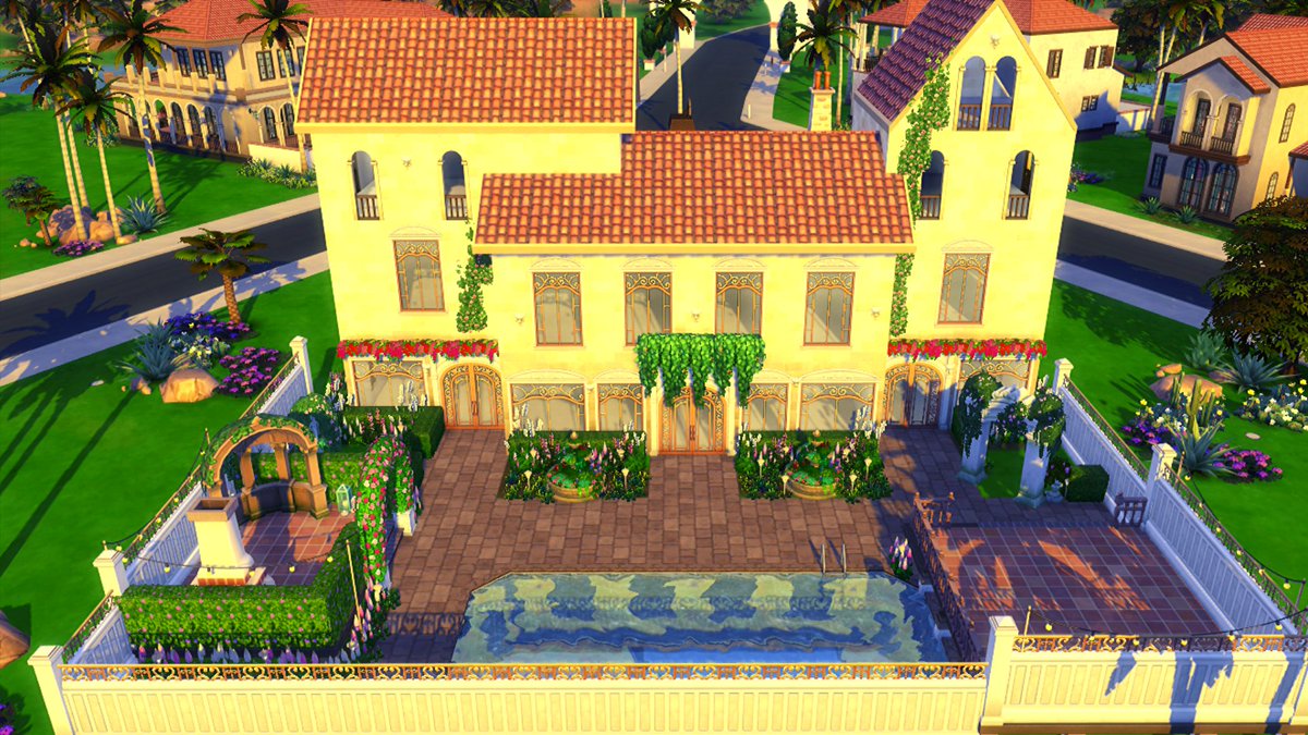 LinxySims's tweet photo. I just completed the exterior build for my #Sims4Bachelorette challenge. It took me forever but I'm chuffed with how it turned out. I'll upload the speedbuild by the end of the weekend!
#TheSims4 #BacheloretteChallenge https://t.co/pyhPrU7L3r
