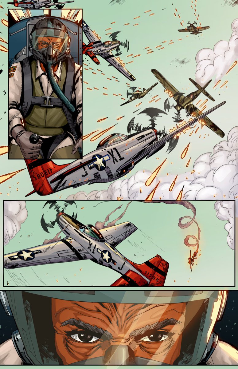 Gotta love a dogfight!

A page from the 1st ossue of Ayanmo Stigmata!
#kickstartercampaign starts Feb. 4th.
Get ready for it!

#sovereigncomics #soverse #indiecomiccreator #makecomics #indiecomics #creatorownedcomics 
@Tonpa2 @MiskatonicH