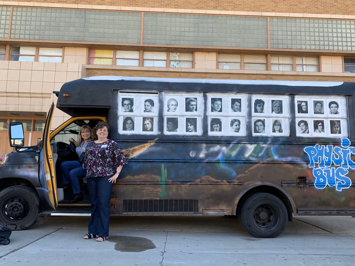 Veronica_math's tweet photo. Another awesome day presenting at #MEAD with terrific math teachers with @Kim_math ! We even found the #PhysicsBus ! #T3Learns #iteachmath https://t.co/dPmURAZcYZ