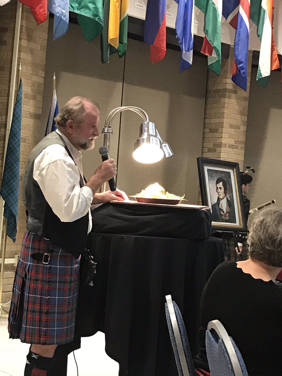 Robert Burns night in Lubbock, Texas. The haggis has arrived