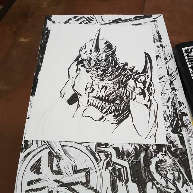 sin_potter's tweet photo. This is what I do while I wait for my oil change to be done. #drawing #comicbookartist #ink #sinpotter #painting #marvelcomics #marvel #image #venom #spiderman #villain #maximumcarnage #art #watercolor #artist #comicbookart https://t.co/yypVbdQI9t https://t.co/1LuOpBYAcs