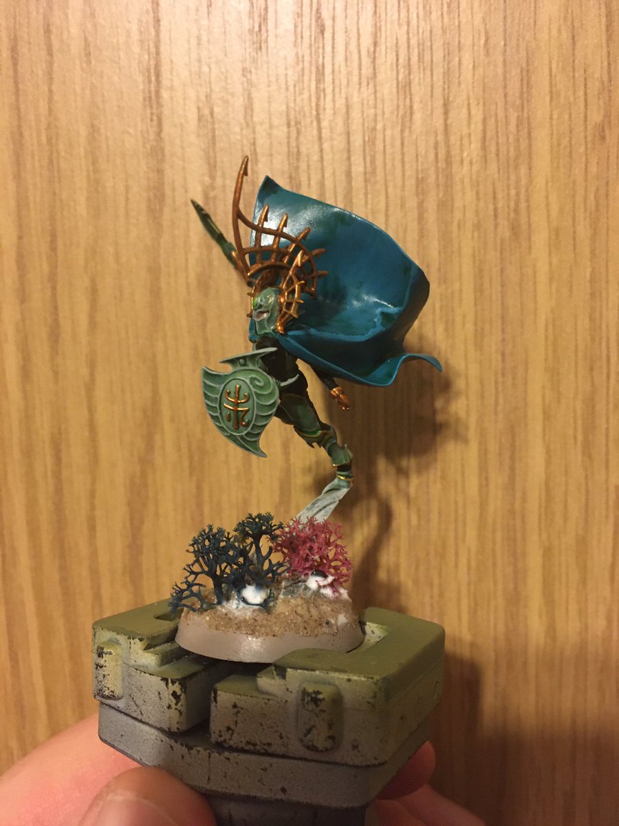 AosjamieB's tweet photo. My sea elf is ready fo my D&amp;D campaign coming up . Had this built for assassin Allie for my deepkin but then his rules changed and kinda been put to the side. Now a sea fairing D&amp;D campaign is coming up and had to use this guy 😁#deepkin #dungeonsanddragons https://t.co/XCUUofzfgP