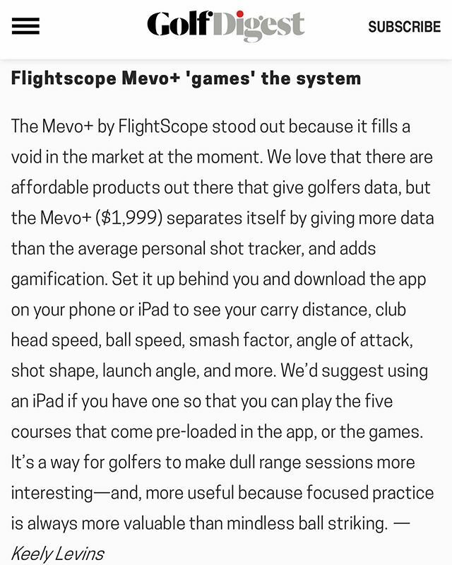 Great week at the PGA Show! Thanks to @flightscopegolf & @flightscopemevo for allowing me to be part of the family! MEVO+ was a show stopper!!! #mevo+ ift.tt/38G3nUI